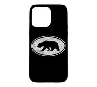 Drapeau de l'Euro de Style californien Grizzly Bear Blanc Coque pour iPhone 15 Pro Max
