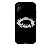 Drapeau de l'Euro de Style californien Grizzly Bear Blanc Coque pour iPhone X/XS