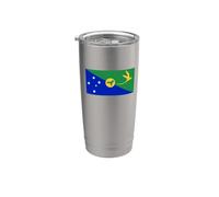 Drapeau de l'île Christmas Gobelet isotherme en acier inoxydable double paroi