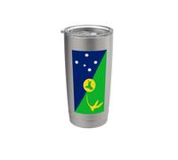 Drapeau de l'île Christmas Gobelet isotherme en acier inoxydable double paroi