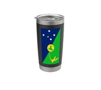 Drapeau de l'île Christmas Gobelet isotherme en acier inoxydable double paroi