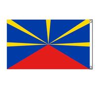 Drapeau de l'île de la Réunion 150x90 cm Grand Drapeau du Réunionais en | 5x3ft Polyester Résistant aux UV et Double Couture pour Festivals Extérieur Balcon Jardin et Manifestations Maison Événement