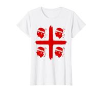 Drapeau de l'île de la Sardaigne 4 Mori T-Shirt Graphique avec Valeur, Femme, Blanc, S
