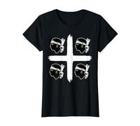Drapeau de l'île de la Sardaigne 4 Mori T-Shirt Graphique avec Valeur, Femme, Noir, S