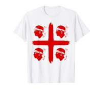 Drapeau de l'île de la Sardaigne 4 Mori T-Shirt Graphique avec Valeur, Homme, Blanc, M