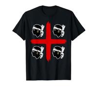 Drapeau de l'île de la Sardaigne 4 Mori T-Shirt Graphique avec Valeur, Homme, Noir, L