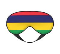 Drapeau de l'île Maurice 4 Masques de sommeil avec sangle réglable Masque pour les yeux doux pour femmes Hommes Voyage Travail Maison