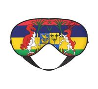 Drapeau de l'île Maurice 5 Masques de sommeil avec sangle réglable Masque pour les yeux doux pour femmes Hommes Voyage Travail Maison