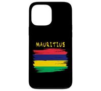 Drapeau de l'Ile Maurice avec style coup de pinceau Coque pour iPhone 13 Pro Max
