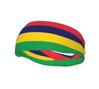 Drapeau de l'île Maurice Bandeau de sport décoratif à la mode, respirant, doux et évacuant la transpiration, fabriqué en 100 % polyester
