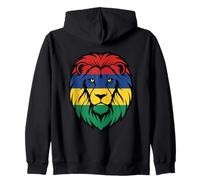 Drapeau de l'Ile Maurice Couleurs Tête de Lion Sweat à Capuche