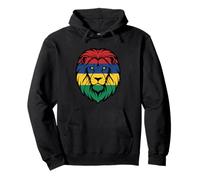 Drapeau de l'Ile Maurice Couleurs Tête de Lion Sweat à Capuche
