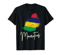Drapeau de l'île Maurice en Souvenir de l'océan Indien T-Shirt Graphique avec Valeur