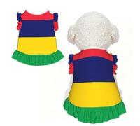 Drapeau de l'île Maurice M pour petits chiens - Tenue d'été mignonne pour chiot, vêtements doux et respirants pour chat