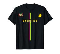 Drapeau de l'île Maurice, Silhouette carte de l'île Maurice, armoiries T-Shirt