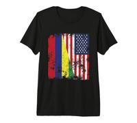 Drapeau de l'île Maurice USA Vieilli - Demi américain T-Shirt Haut de Gamme
