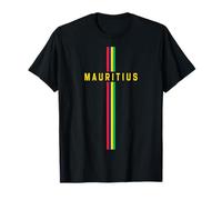 Drapeau de l'Ile Maurice vertical « Maurice » en lettres majuscules T-Shirt