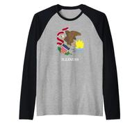 Drapeau de l'Illinois Manche Raglan