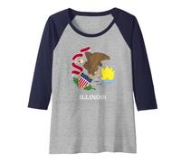 Drapeau de l'Illinois Manche Raglan