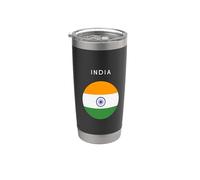 Drapeau de l'Inde - Souvenir minimaliste pour amoureux des voyages Gobelet isotherme en acier inoxydable double paroi