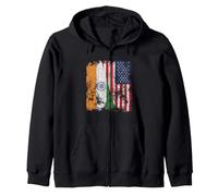 Drapeau de l'Inde USA Vieilli - Demi américain Sweat à Capuche