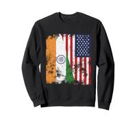 Drapeau de l'Inde USA Vieilli - Demi américain Sweatshirt