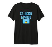 Drapeau de l'Indépendance Sainte-Lucie et fière Sainte Lucie Carnaval Mas T-Shirt Haut de Gamme