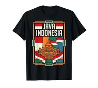 Drapeau de l'Indonésie Java Borobudur Temple Vintage Art T-Shirt