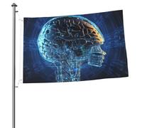 Drapeau de l'intelligence artificielle (1) 61 x 91 cm Drapeau double face avec œillets en laiton Ne se décolore pas, décoration d'intérieur ou d'extérieur