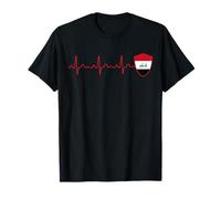 Drapeau de l'Irak Heartbeat EKG Patriotic National T-Shirt