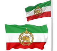 Drapeau de l'Iran - 0,9 x 1,5 m - Ancien lion iranien - Soleil de la révolution iranienne - Pour patriotisme et décoration, couleurs vives, résistant à la décoloration, pour terrasse, jardin (style A)