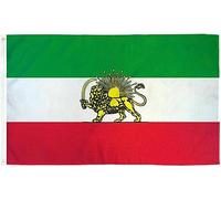 Drapeau de l'Iran, ancien drapeau historique de l'Iran et anciens drapeaux iraniens avec couronne de soleil lion avec 2 œillets en laiton, couleurs vives pour jardin et décoration extérieure