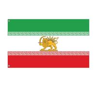 Drapeau de l'Iran, ancien drapeau historique persan double face avec tête de drapeau lion soleil en toile et œillets en laiton cousus pour un affichage facile de l'ancienne bannière de la Perse