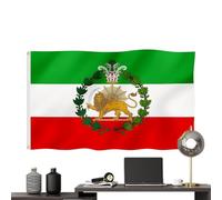 Drapeau de l'Iran - Bannière persane résistante à la décoloration | Drapeau national historique en tissu résistant aux intempéries pour jardin, cour, mur, fenêtre, voiture, fête