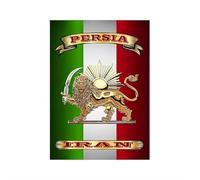 Drapeau de l'Iran - Drapeau du soleil et du lion vintage persan constitutionnel bannière murale 30 x 45 cm, décoration culturelle iranienne double face et pour collectionneurs