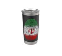 Drapeau de l'Iran Empreinte digitale Patrimoine Ancestry Traditions Gobelet isotherme en acier inoxydable double paroi