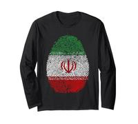 Drapeau de l'Iran Empreinte Digitale Patrimoine Ancestry Traditions Manche Longue