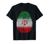Drapeau de l'Iran Empreinte Digitale Patrimoine Ancestry Traditions T-Shirt