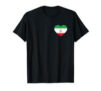 Drapeau de l'Iran en Forme de cœur avec Poche Style Persan Pride Art T-Shirt