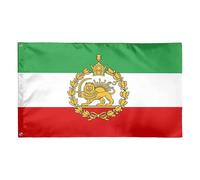 Drapeau de l'Iran Lio-n et Soleil - 100% polyester - Résistant aux UV et à la décoloration - Double - Motif Lio-n et Soleil - Pour patriotisme et décoration - 150 x 90 cm