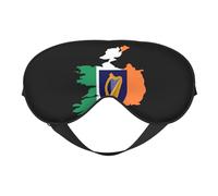 Drapeau de l'Irlande Carte 8 Drapeau de l'Irlande Carte Masques de sommeil Sangle réglable Masque pour les yeux doux pour femmes Hommes Voyage Travail Maison