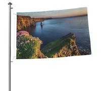 Drapeau de l'Irlande pour l'extérieur du comté de Clare les falaises de 61 cm x 0,9 m - Drapeau imprimé pour jardin, festival, maison, extérieur - Décoration de Pâques