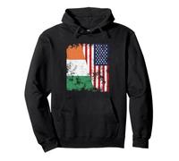Drapeau de l'Irlande USA Vieilli - Demi Américain Sweat à Capuche