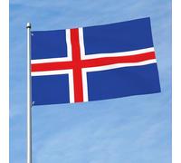 Drapeau de l'Islande 1,5 x 0,9 m, drapeau imprimé sur un seul côté, accroché dans la pelouse intérieure et extérieure balcons