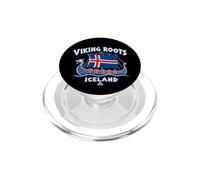 Drapeau de l'Islande avec Racines Vikings - Style Vintage PopSockets PopGrip pour MagSafe