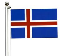Drapeau de l'Islande, drapeau national double face de 3x5 pieds avec 2 œillets en laiton, drapeaux bannière qui ne se décolorent pas pour l'extérieur