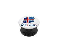 Drapeau de l'Islande en Cristal PopSockets PopGrip Adhésif