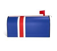 Drapeau de l'Islande : housse de boîte aux lettres en tissu imperméable avec une impression sur un côté et une ouverture incurvée sur un côté.