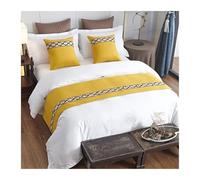 Drapeau de lit Broderie Drapeau de lit Jeté Chemin de lit Chambre de Mariage Hôtel Décoration de la Maison Queue de lit Serviette Taie d'oreiller(Green,50x240cm)