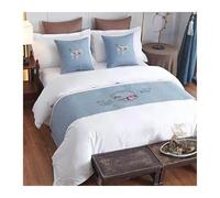 Drapeau de lit Broderie Drapeau de lit Jeté Chemin de lit Chambre de Mariage Hôtel Décoration de la Maison Queue de lit Serviette Taie d'oreiller(Purple,45x45 Pillowcase)